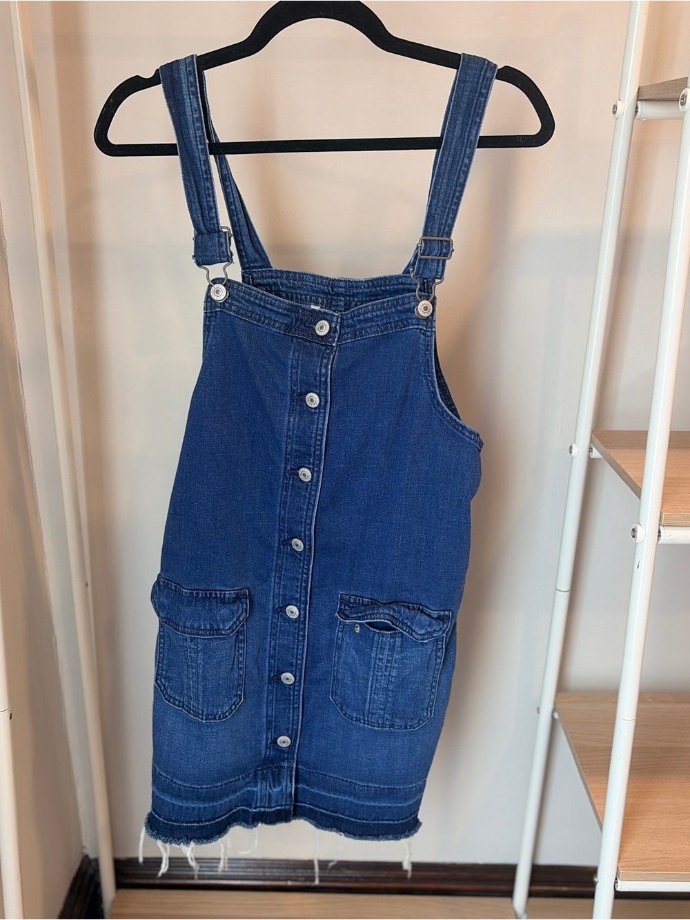 American Eagle Outfitters Blue Denim Overall Mini Dress